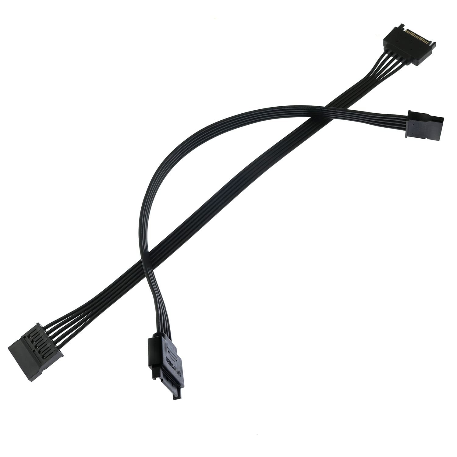 SATA Power Extension Cable 2PCS 11.8Inch Black 15Pin Male to Female…