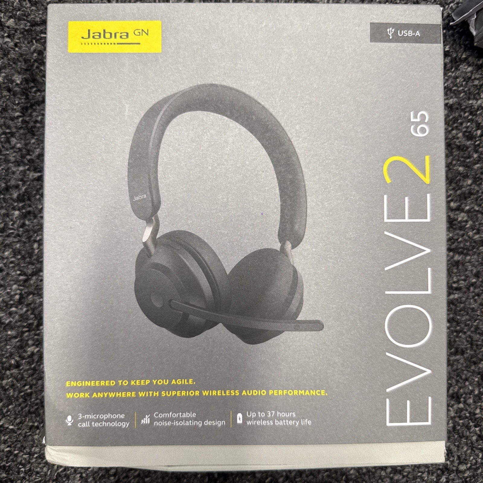 Jabra Evolve2 65 Stereo Wireless Headset (UC, USB-A ) – Black 26599-989-999 New