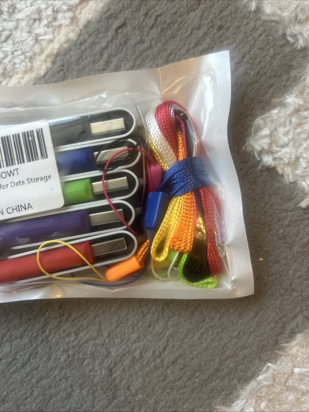 Mixed Color 10Pcs 64GB USB 2.0 Flash Drive w/ Color Coded Wrist Ropes Free Ship