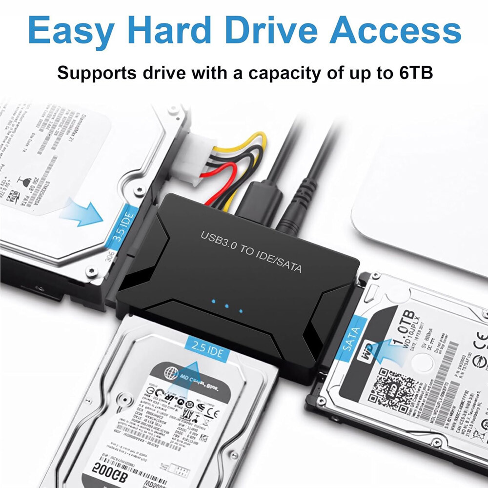USB 3.0 To IDE/SATA Converter Adapter Kit For 2.5″/3.5″ SATA/IDE/SSD Hard Drive
