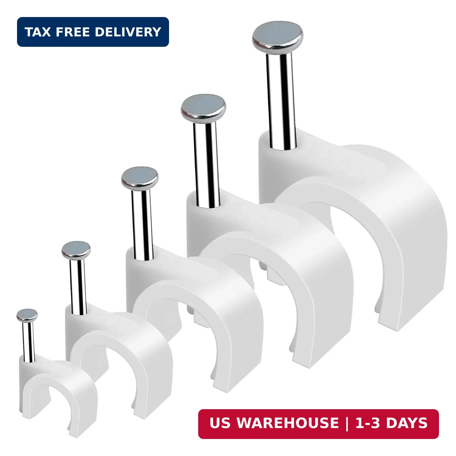 500pcs Cable Clips with Steel Nail in Cable Clips White 4mm 5mm 6mm 8mm 10mm Cab