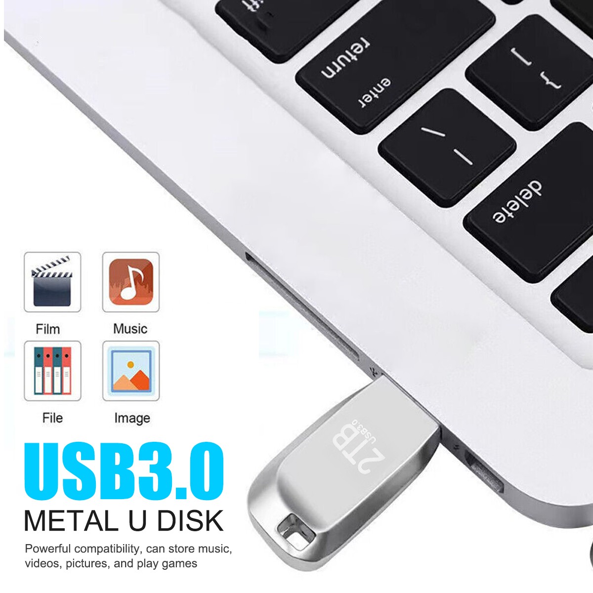 2TB USB 3.0 Flash Drive Thumb Type C U Disk Memory Stick Pen PC Laptop Storage