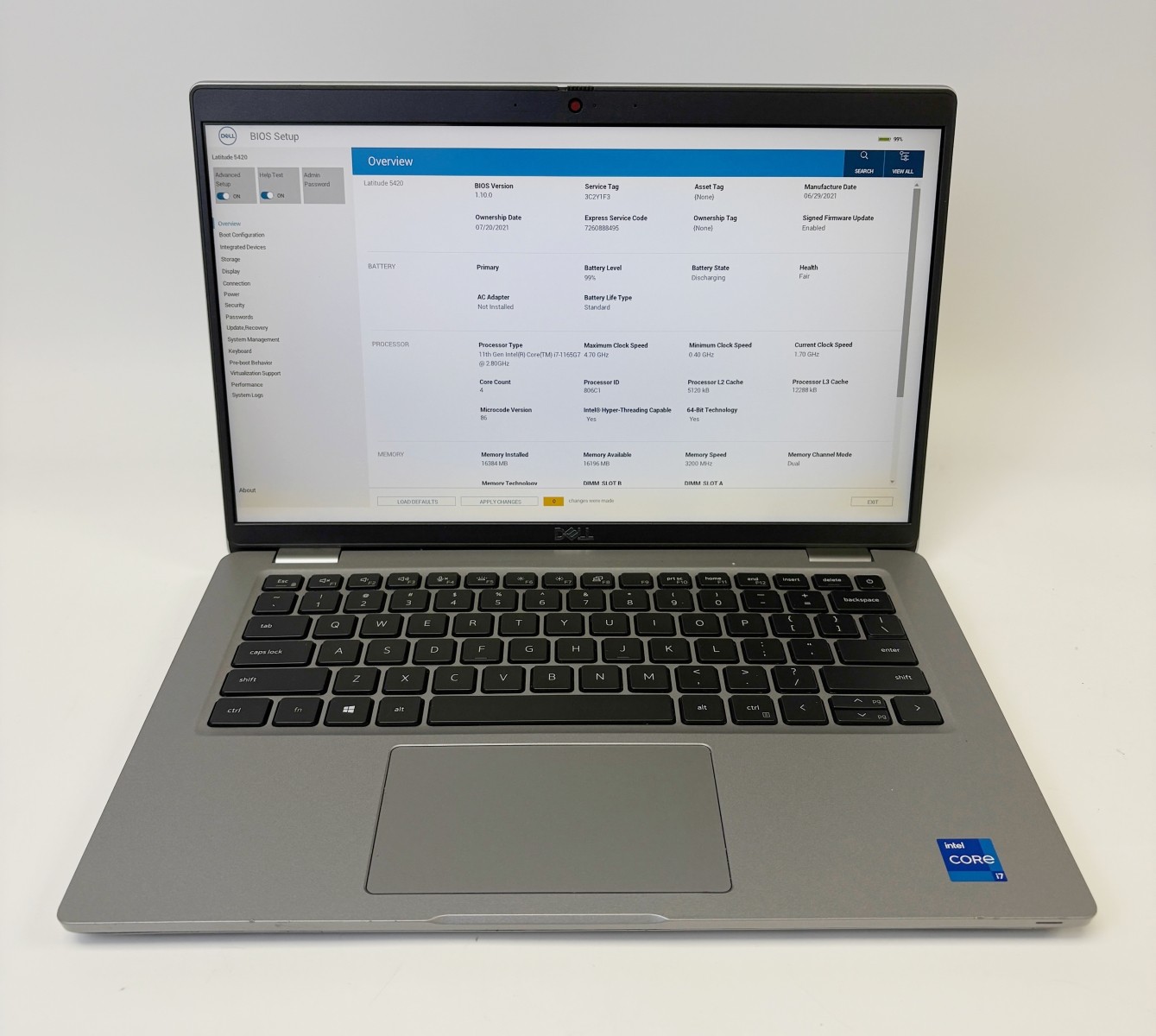 Dell Latitude 5420 Laptop i7-1165G7 16GB RAM No SSD