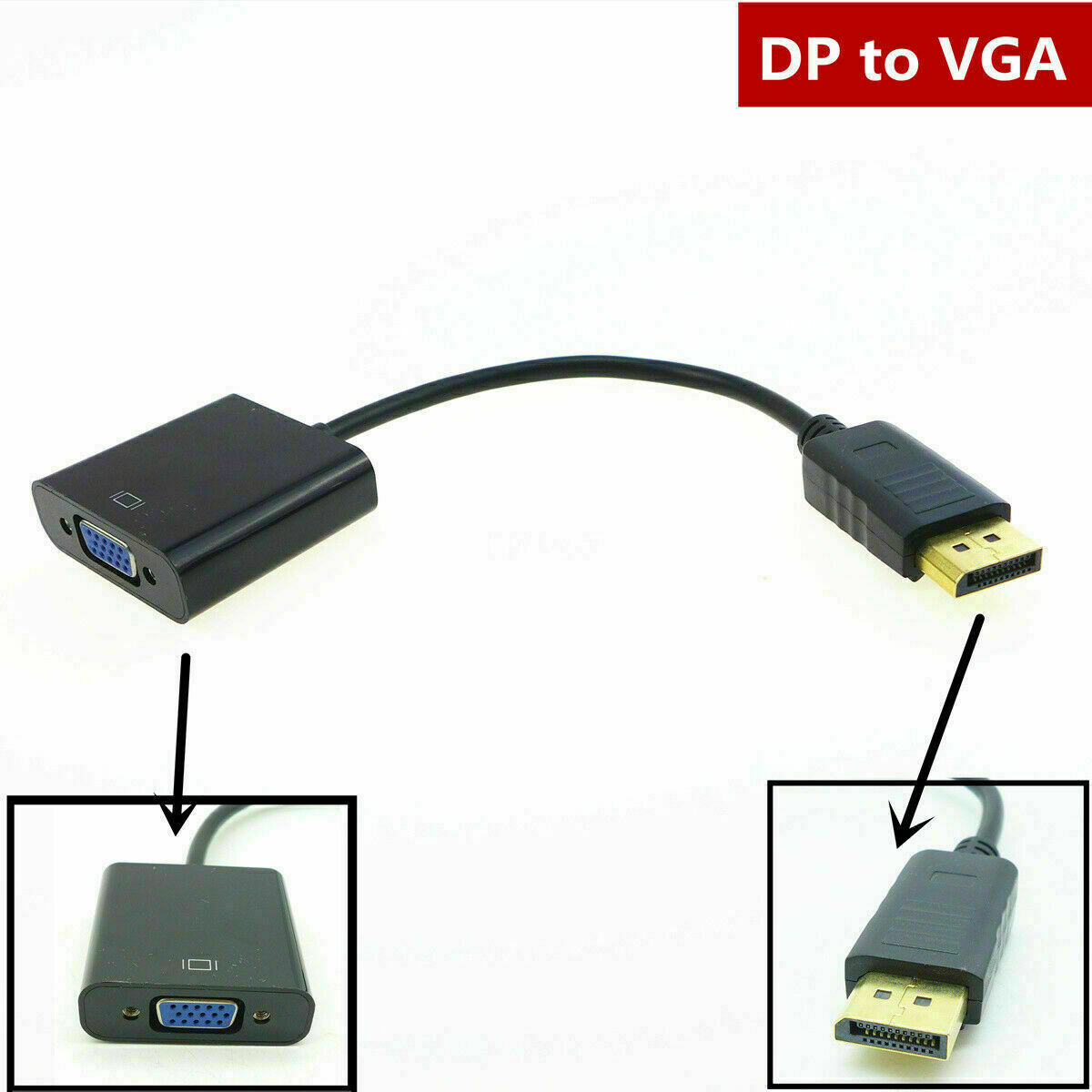 DP Display Port Male to VGA Female Converter Adapter Cable For PC Laptop