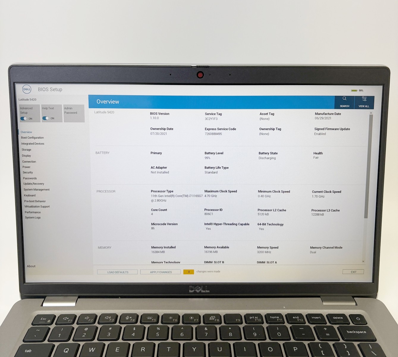 Dell Latitude 5420 Laptop i7-1165G7 16GB RAM No SSD