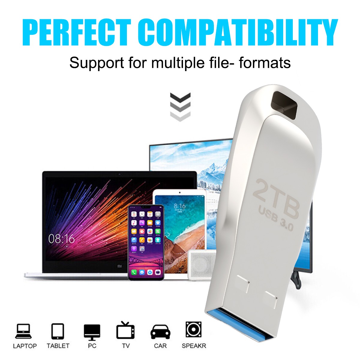 2TB USB 3.0 Flash Drive Thumb Type C U Disk Memory Stick Pen PC Laptop Storage