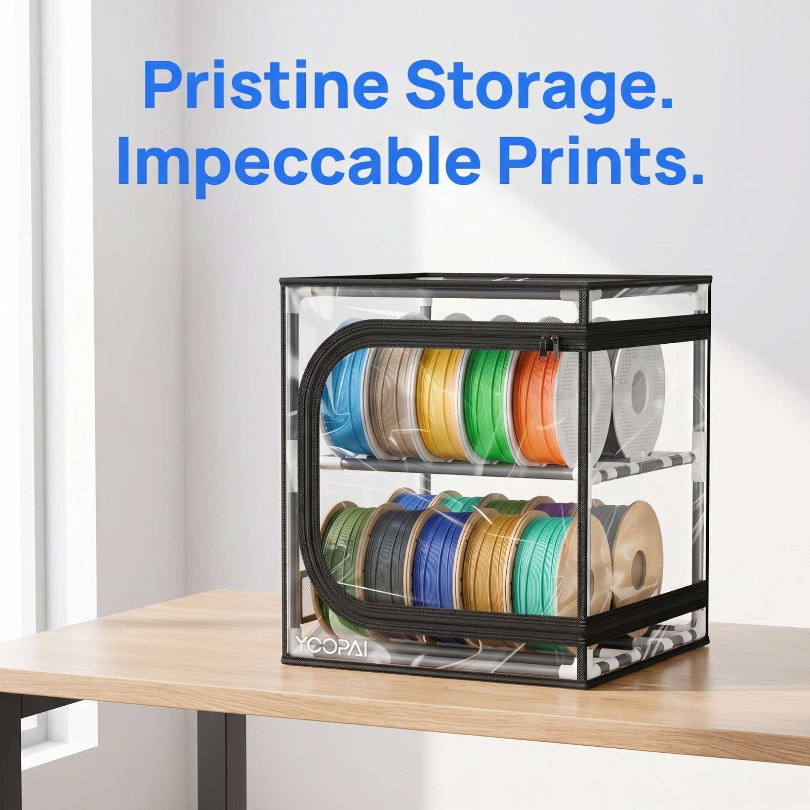 YOOPAI Filament Storage Cover 20 roll Capacity Moisture-proof Transparent Cover