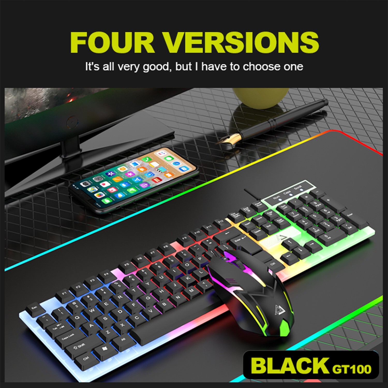Gaming Keyboard and Mouse RGB Backlit Gaming Keyboard and Gaming Mouse Value Set
