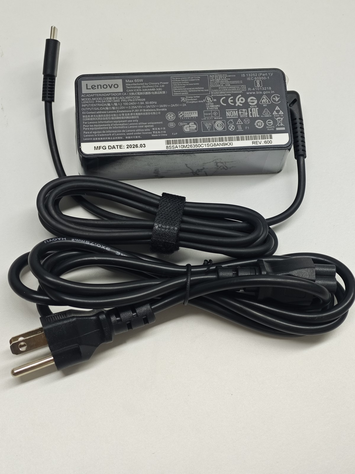 1x Genuine 65W USB C Type C AC Adapter Charger ADLX65YDC2A Lenovo ThinkPad Yoga