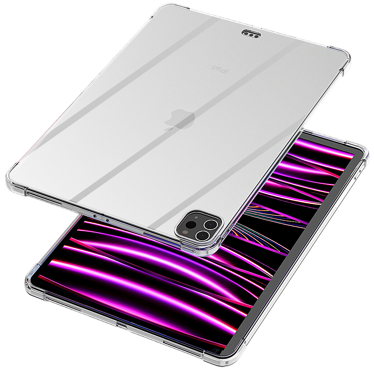 For iPad Pro 12.9 in 6th/5th/4th Generation Case Clear TPU Shockproof Slim Cover