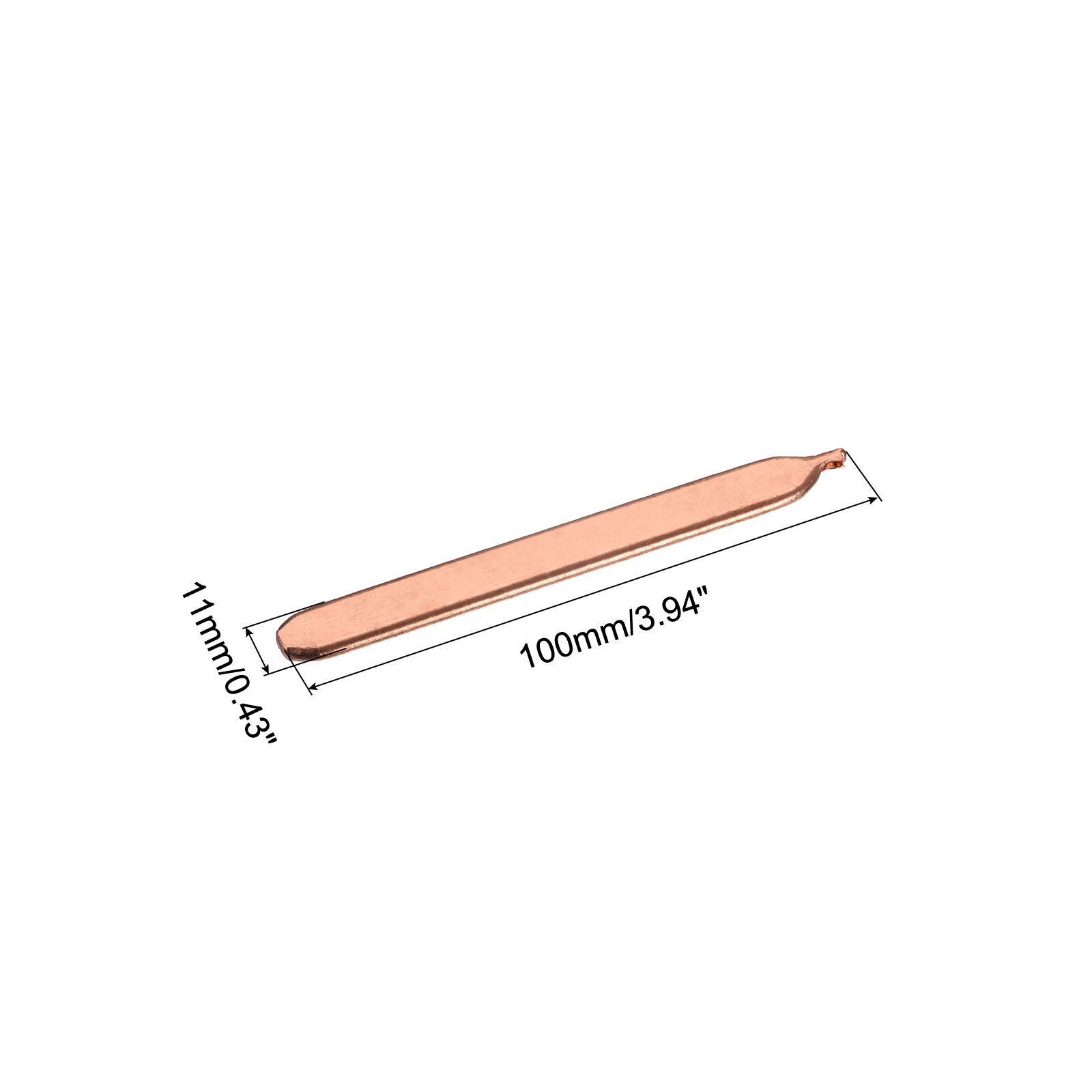 Flat Copper Pipe Heatsink 100mm x 11mm x 3mm with Thermal Fluid Inside
