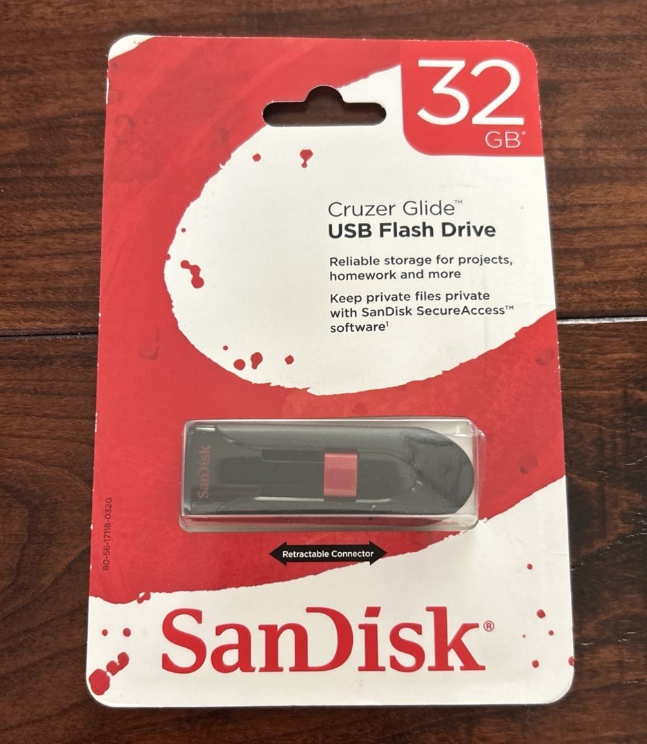 SanDisk Cruzer Glide USB 3.0 32GB Flash Drive Memory