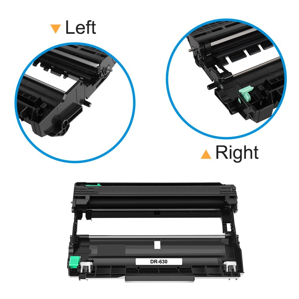 2 Pack Drum Unit for Brother DR630 DR660 HL-L2300DW L2320D MFC-L2700DW Printer