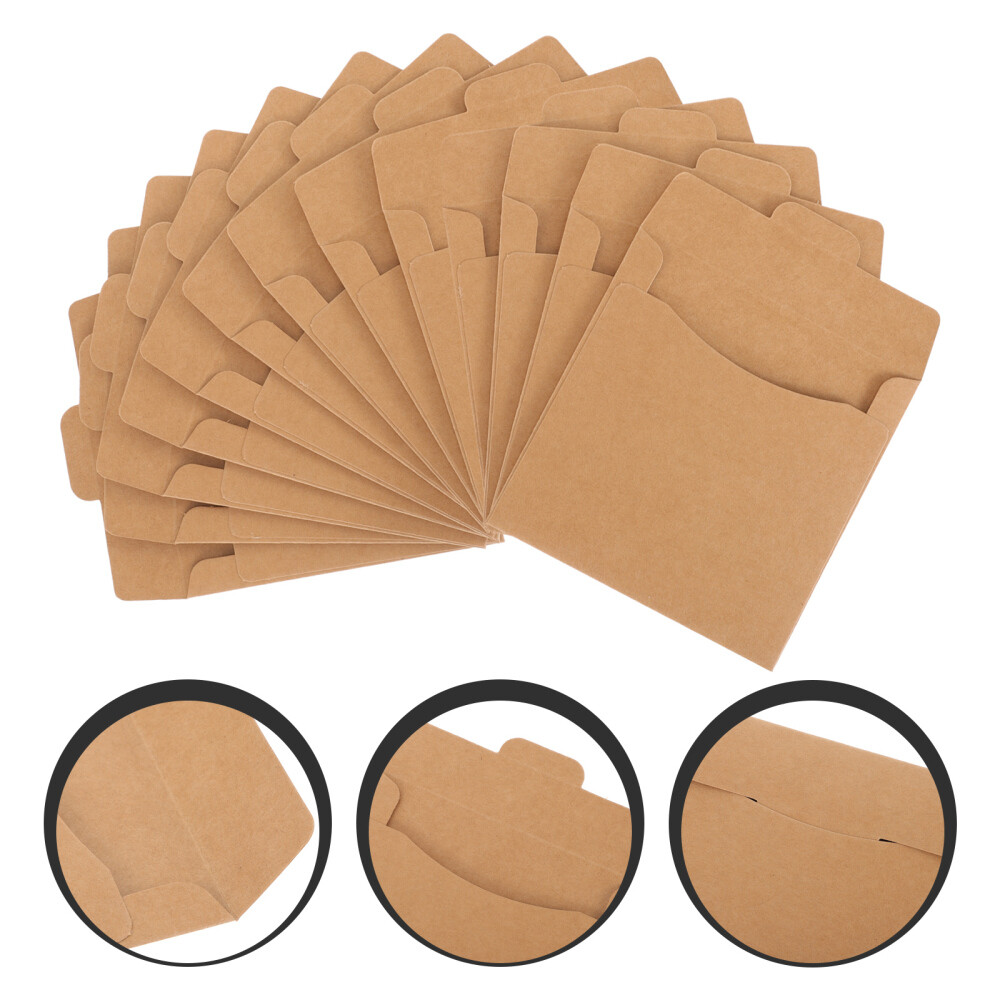 50 Pcs CD DVD Sleeves Brown Kraft Paper DVD Envelopes,Cardboard Envelopes