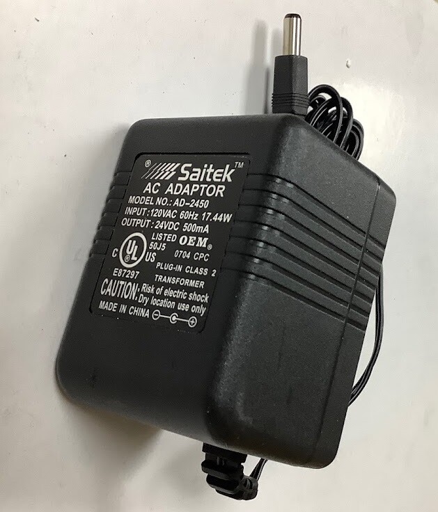 Genuine OEM 24VDC 500mA AC/DC Power Supply Adapter for Saitek Racing Wheel