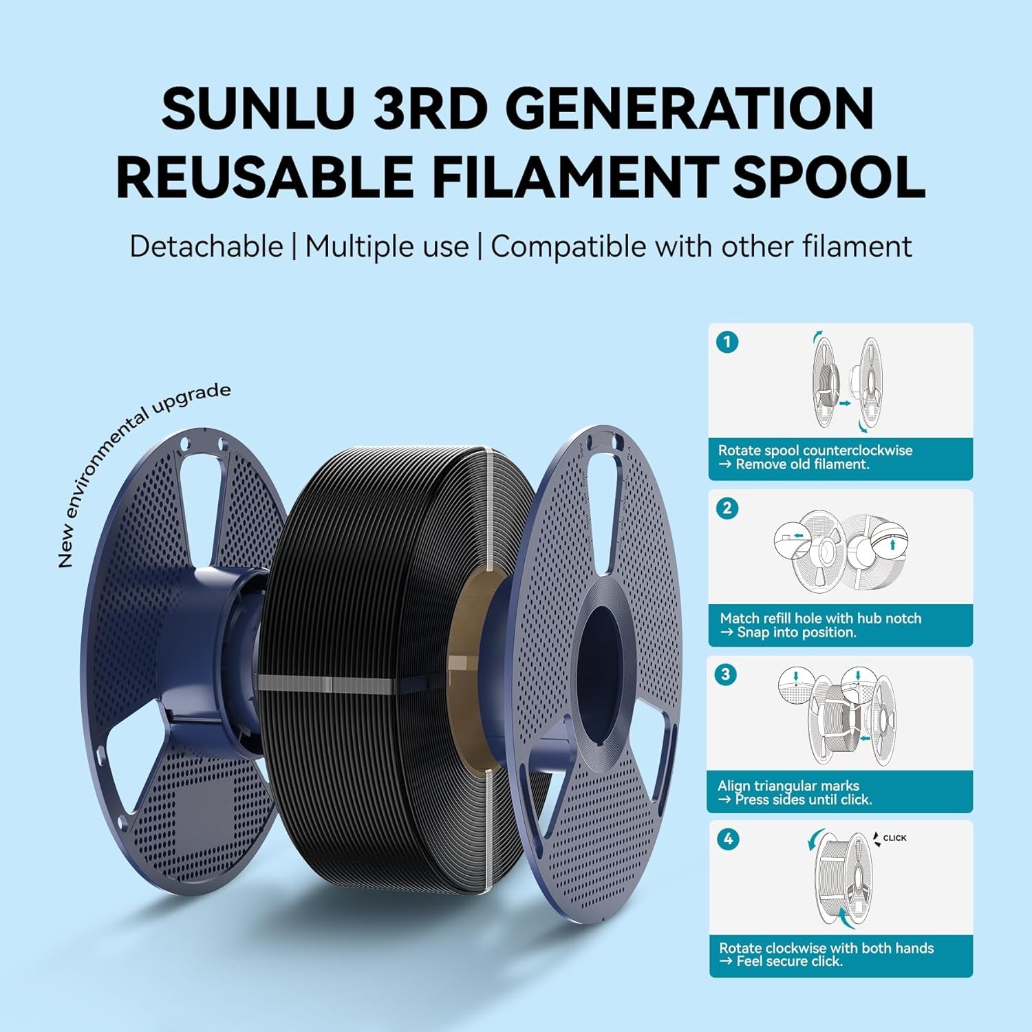 SUNLU PLA PLA+ PETG SILK ABS TPU 3D Printer Filament 1.75mm 1KG/0.25KG Non-toxic