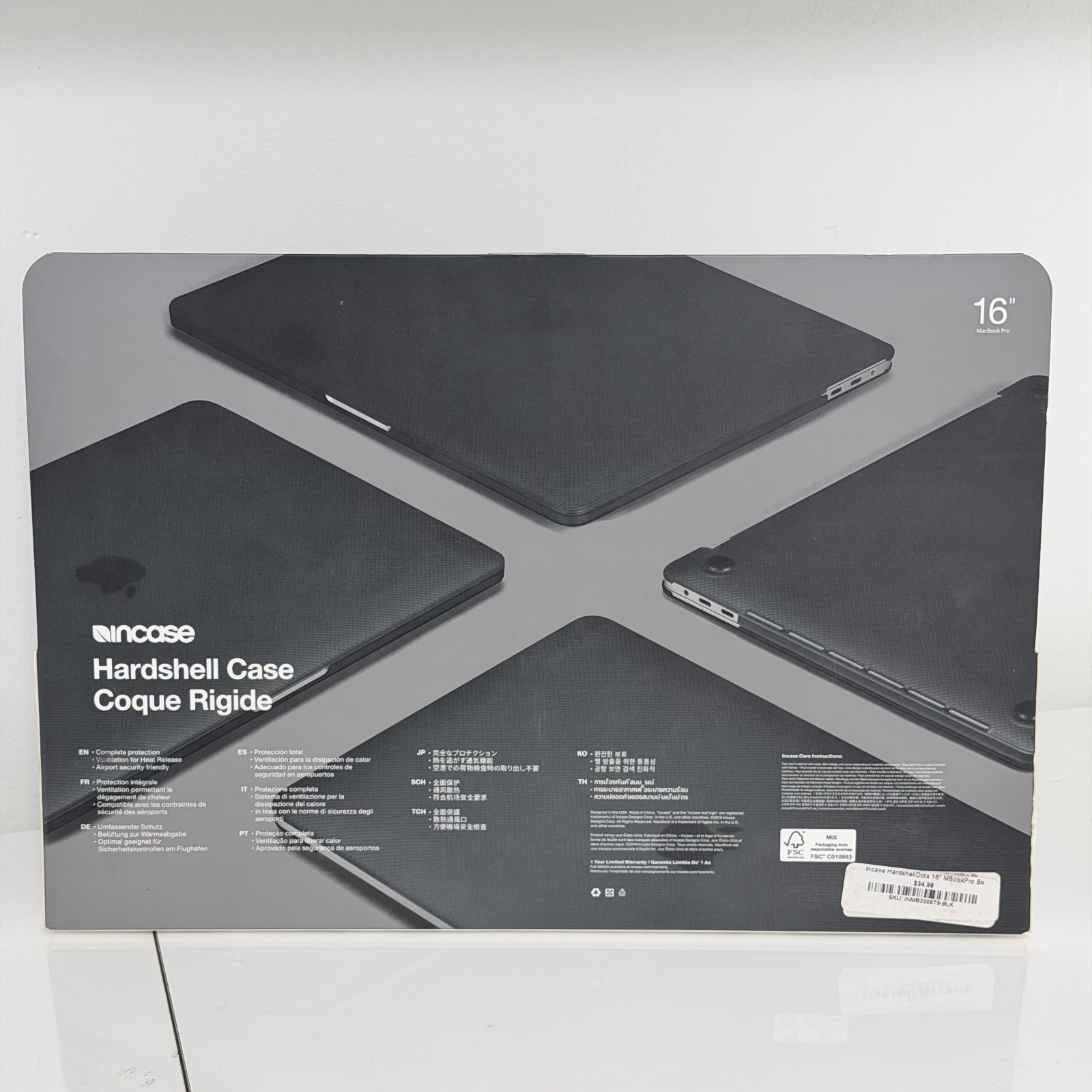 New Incase Hardshell Case for 2019 16″ MacBook Pro Black INMB200679-BLK