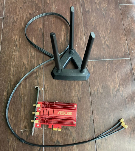 ASUS PCE-AC68 Dual-Band 802.11ac PCI-E Wi-Fi Adapter Red with Antenna