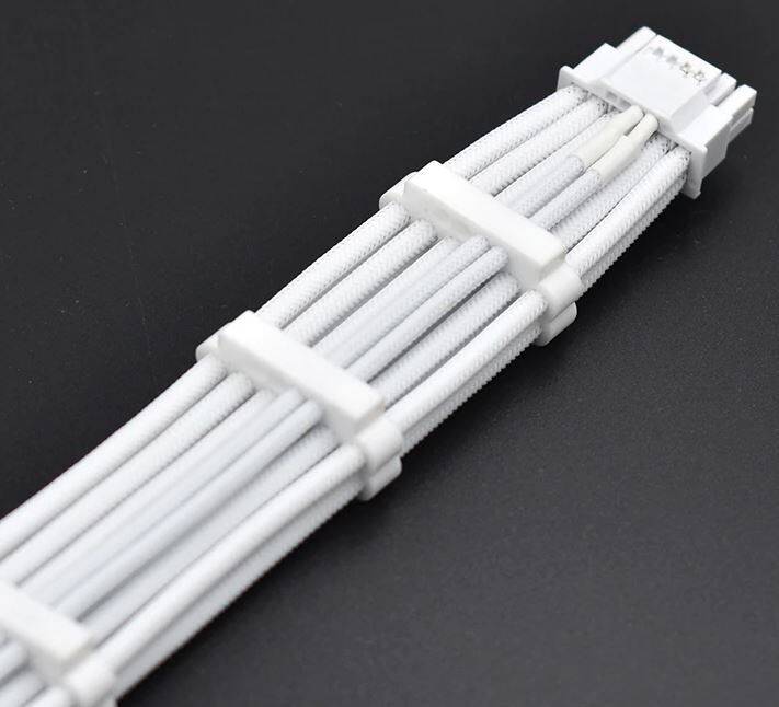 Mod Cables White 30CM/ 12″ Braided 12VHPWR For Corsair PSU Cable Kit 16pin – NEW