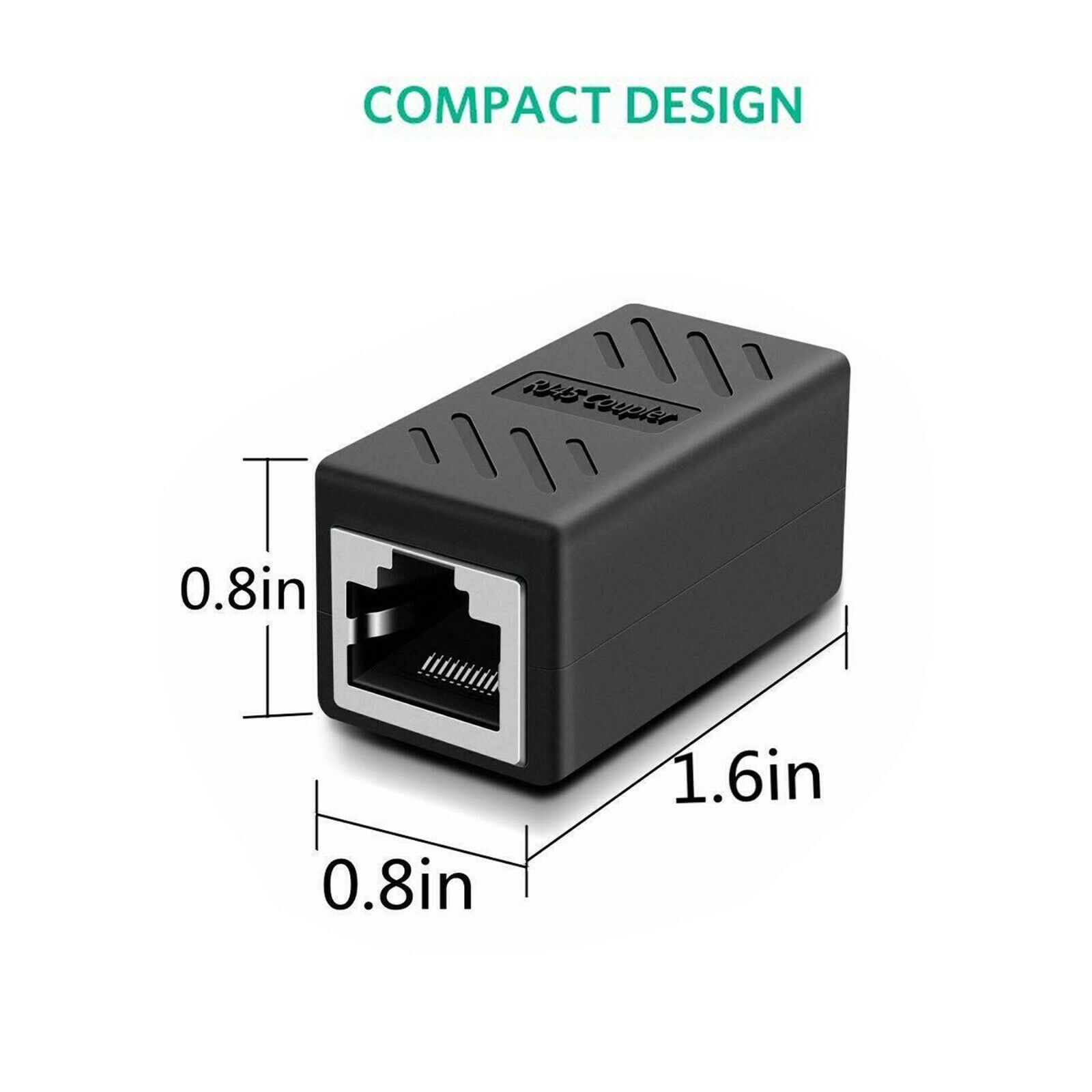 1-5PACK RJ45 Inline Coupler Cat6/Cat5e Ethernet Network Cable Extender Connector