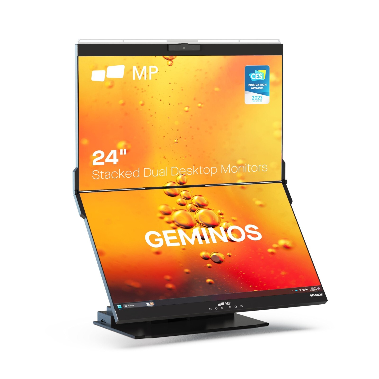 Mobile Pixels Geminos Dual 24″ Stacked Computer Monitor with Docking Station
