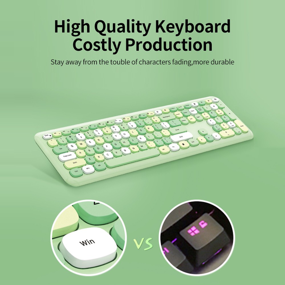 Mofii 666 2.4G Wireless Keyboard Mouse Combo Mixed Color 110 Key Keyboard M OYTF