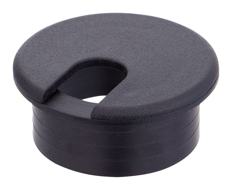Jandorf 61604 Black Polystyrene Plastic 1-1/2 in. Cutout Hole Computer Grommet