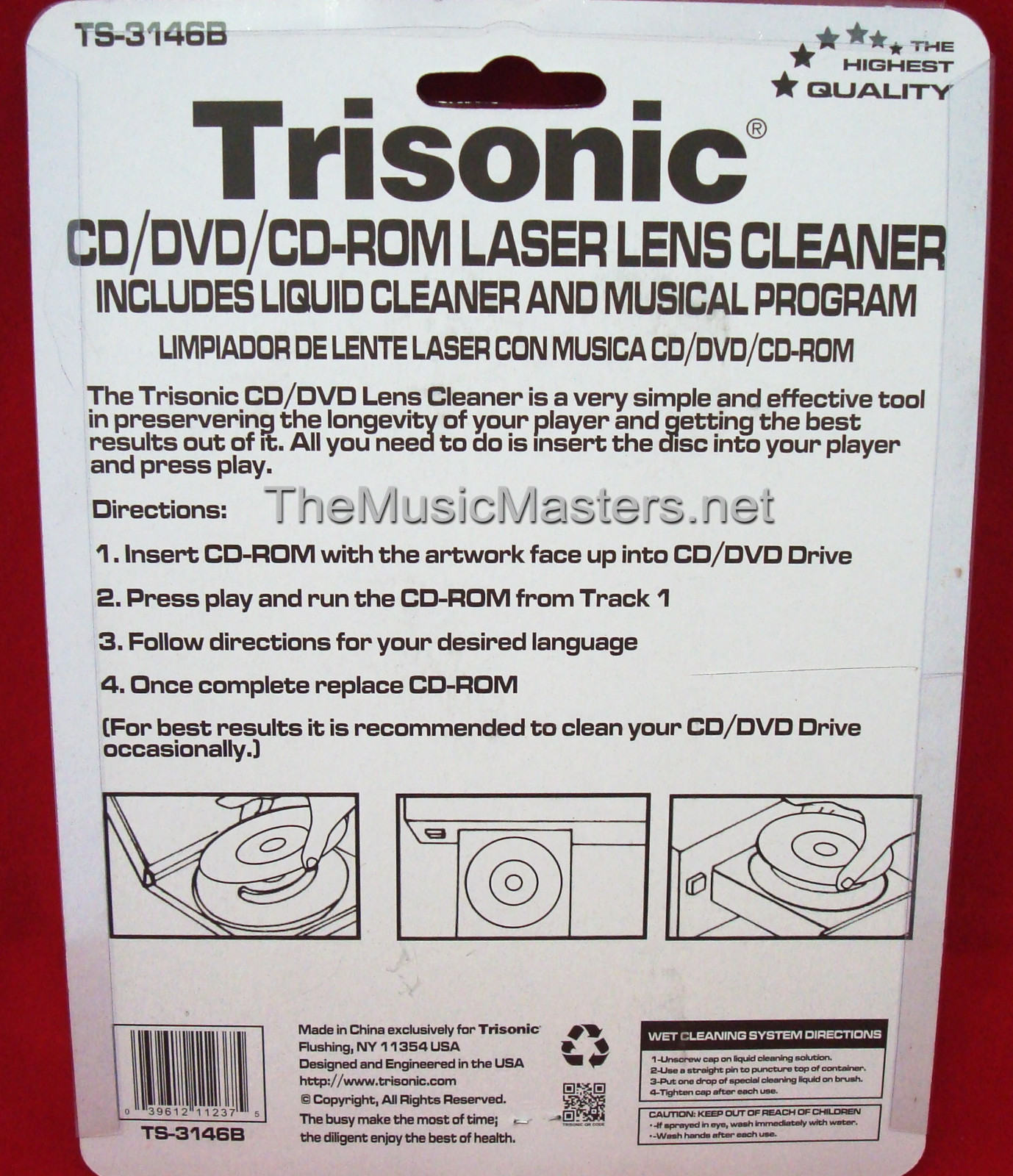 CD DVD Blu-Ray Player LASER LENS CLEANER Cleaning Disc w/Fluid Xbox PS2 PS3, etc