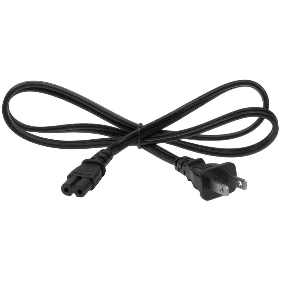 3ft Two Prong AC Power Cord Cable NEMA 1-15P C7 18 AWG for Laptop PS3 PS4 DVR PC