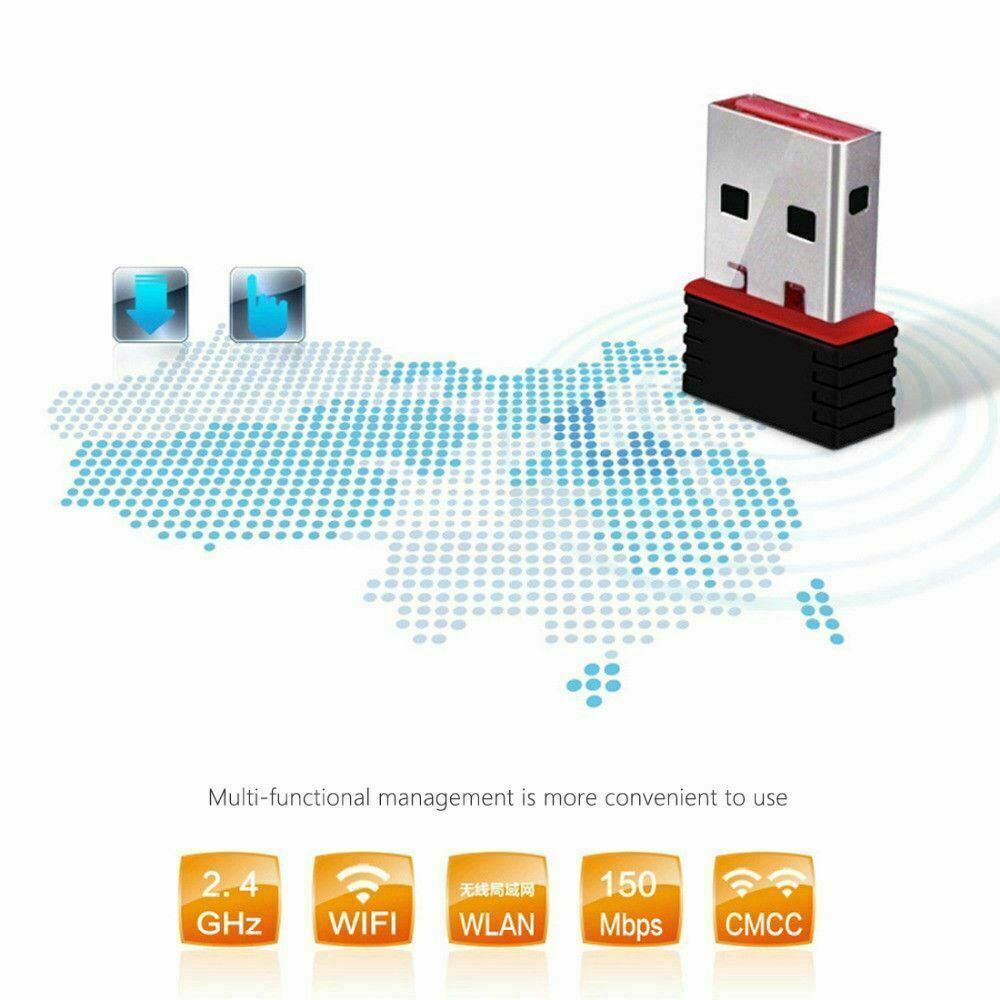 10 Mini USB WiFi WLAN Wireless Network Adapter 802.11 Dongle RTL8188 WIN