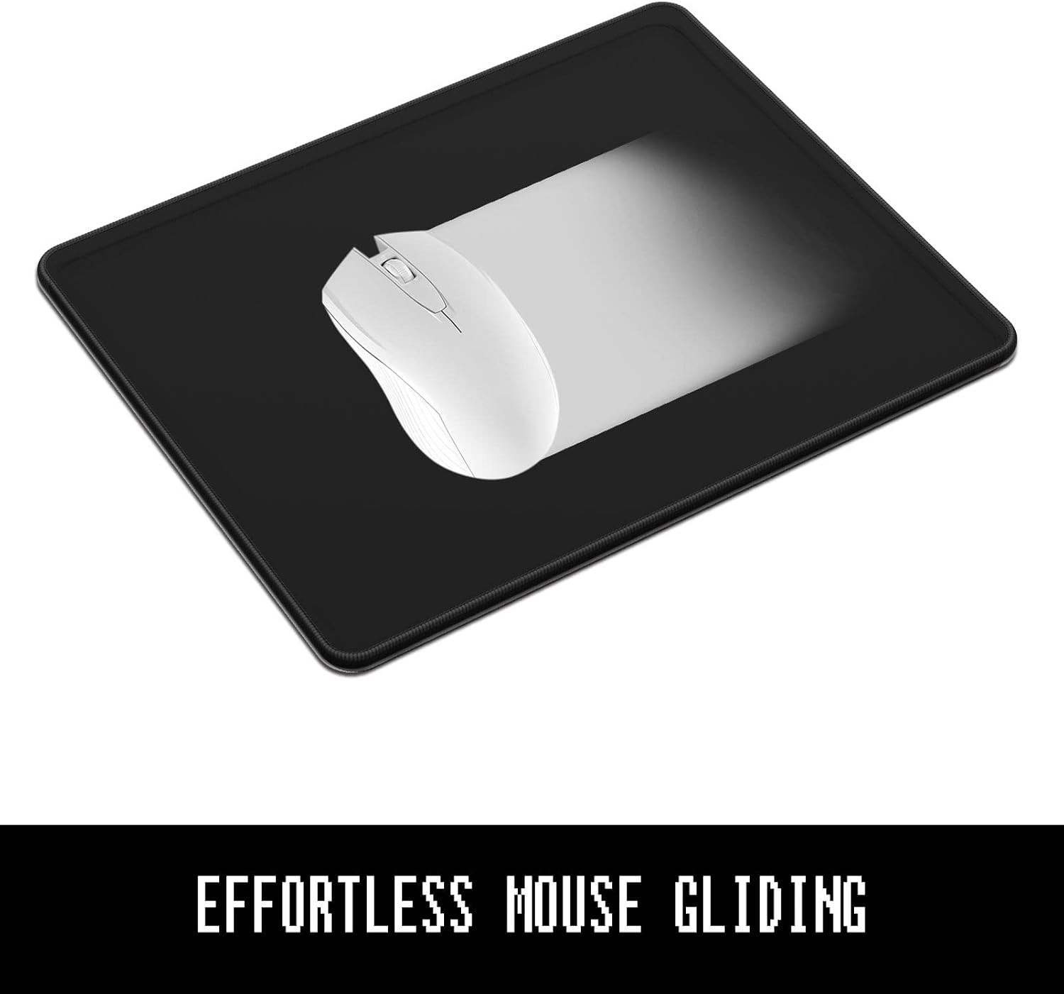 Square Mouse Pad 5mm Thick Anti Slip Computer Mat Stitched Edge 8×10 Black