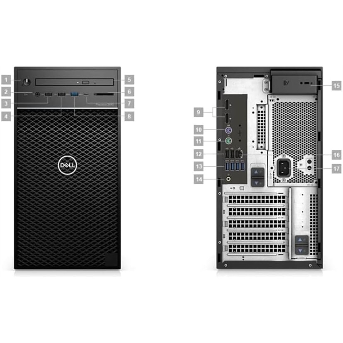Dell Precision 3640 Tower (16GB, 512GB SSD, i7-10700 2.9GHz) Win11P, Black