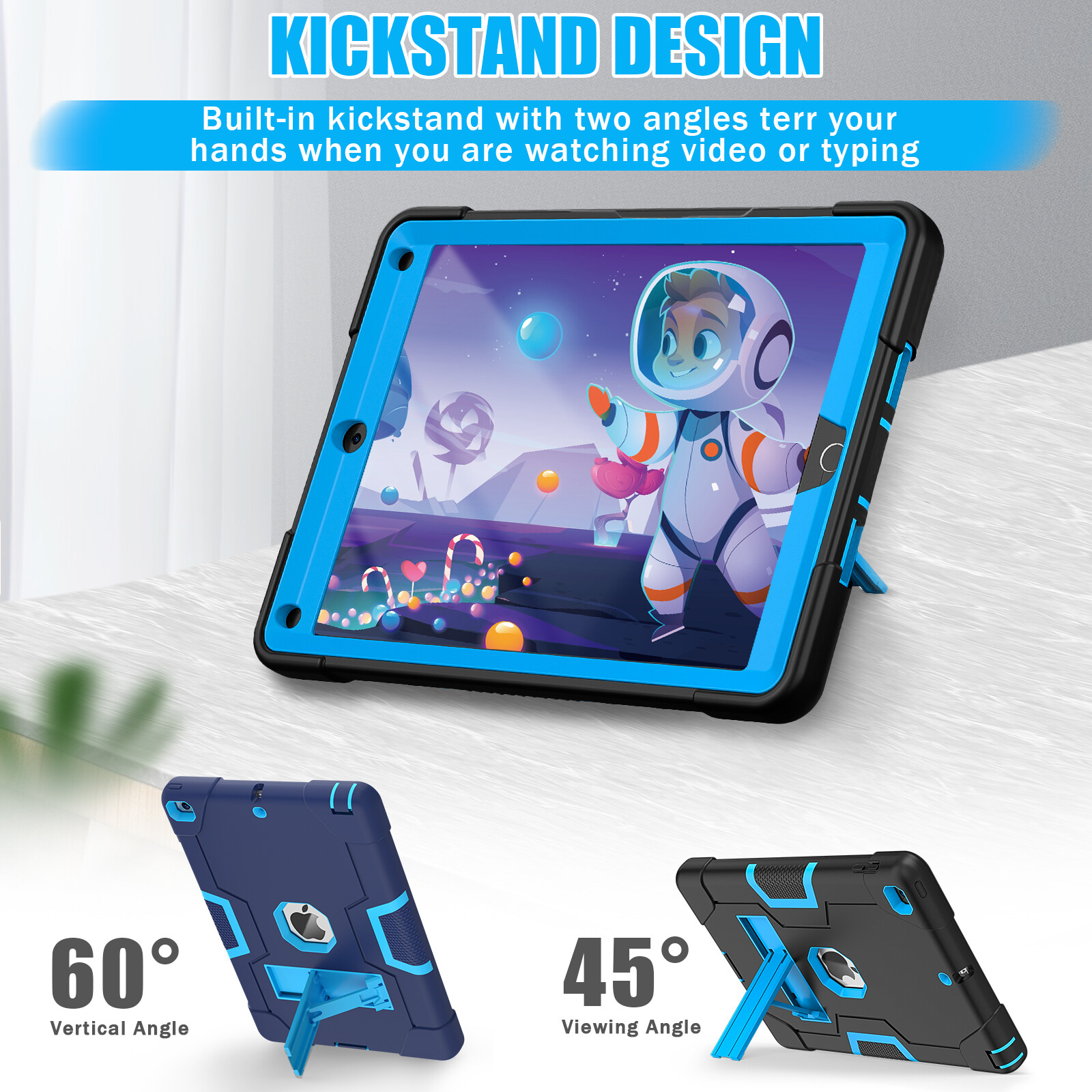 for iPad 2nd 3rd 4th 5th 6th 7th 9th Gen Shockproof Heavy Duty Case Stand Cover