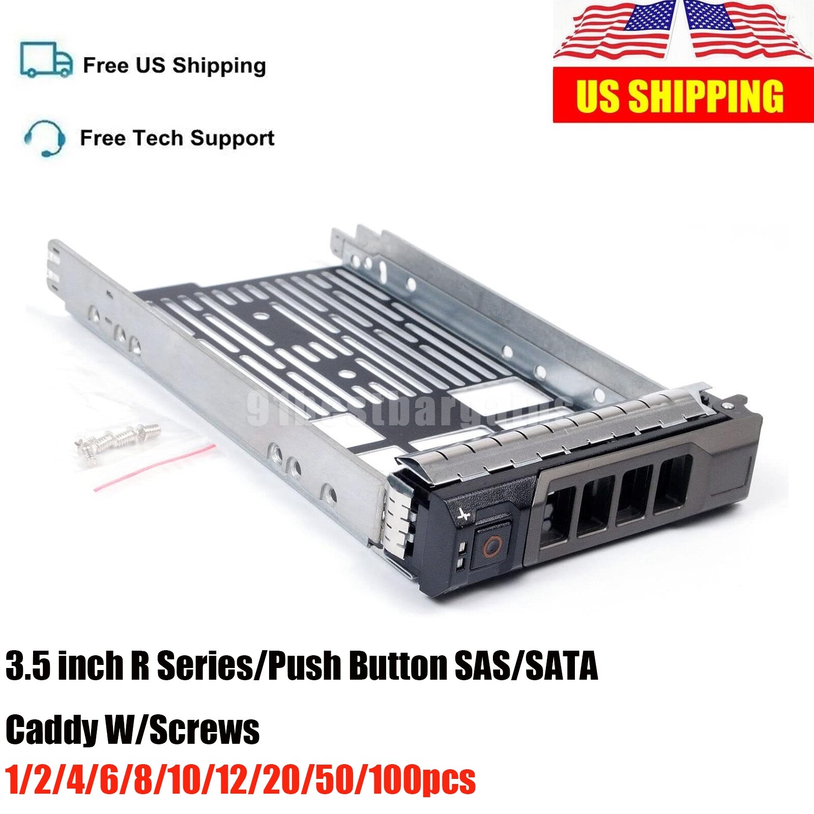 Lot 3.5″ Hard Drive Tray Caddy for Dell R710 R720 R730 R520 R420 SAS SATA F238F