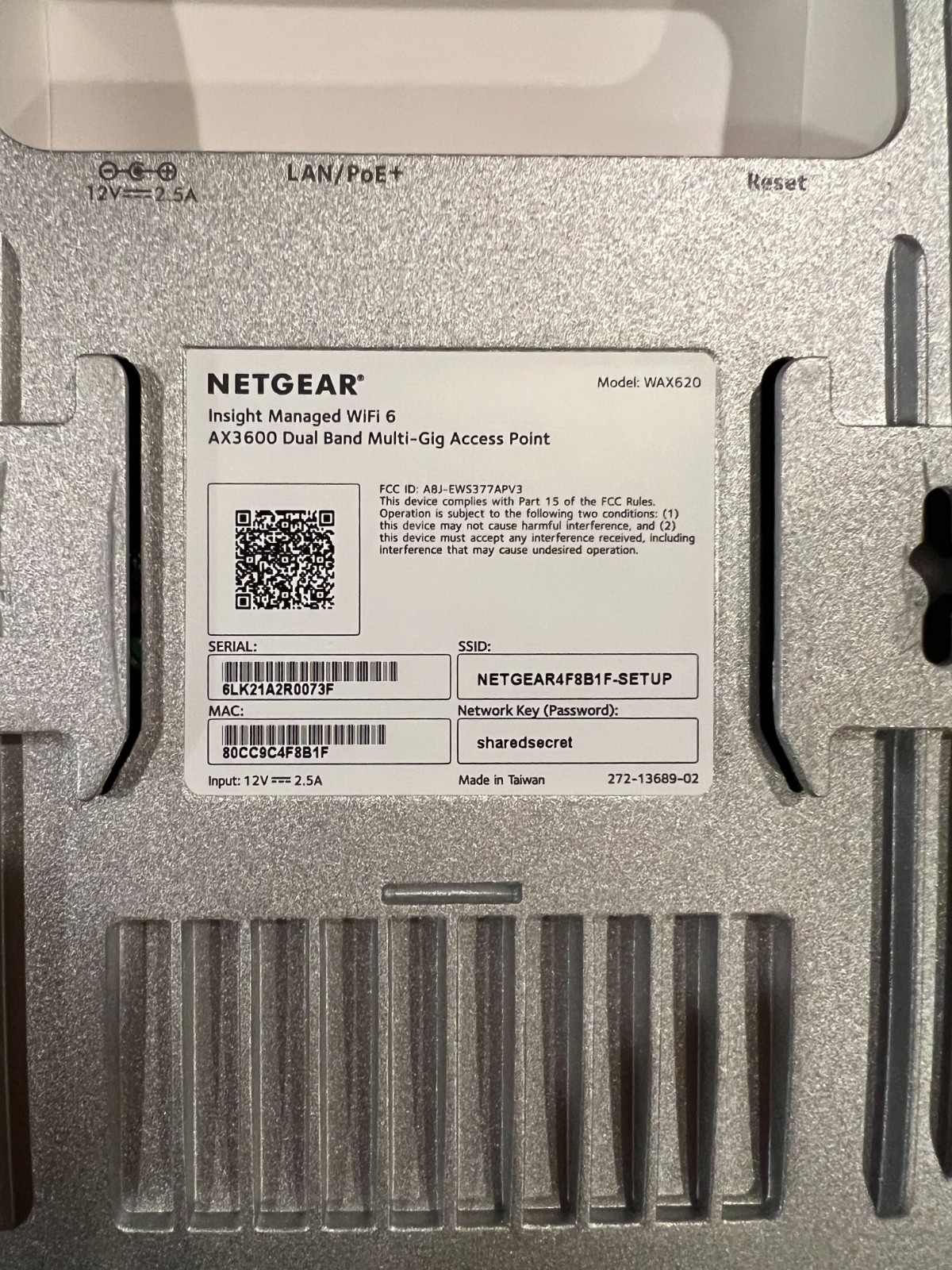 NETGEAR Business AX3600 (WAX620) Cloud Managed Wireless Access Point