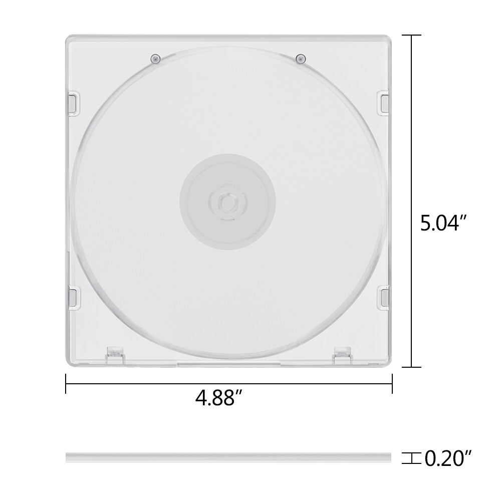 100 Pack Standard Clear DVD Case CD Jewel Holder Single Disc Storage Clear Tray