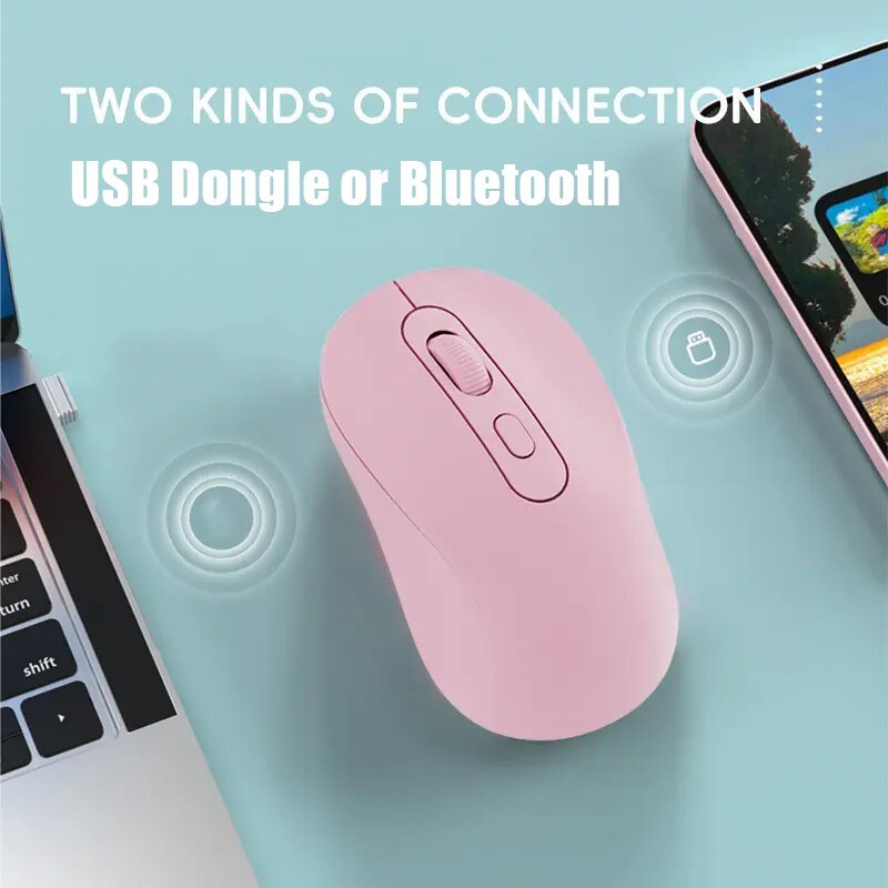 2.4Ghz Bluetooth Dual Wireless Mouse Silent Rechargeable for Laptop PC Tarvel