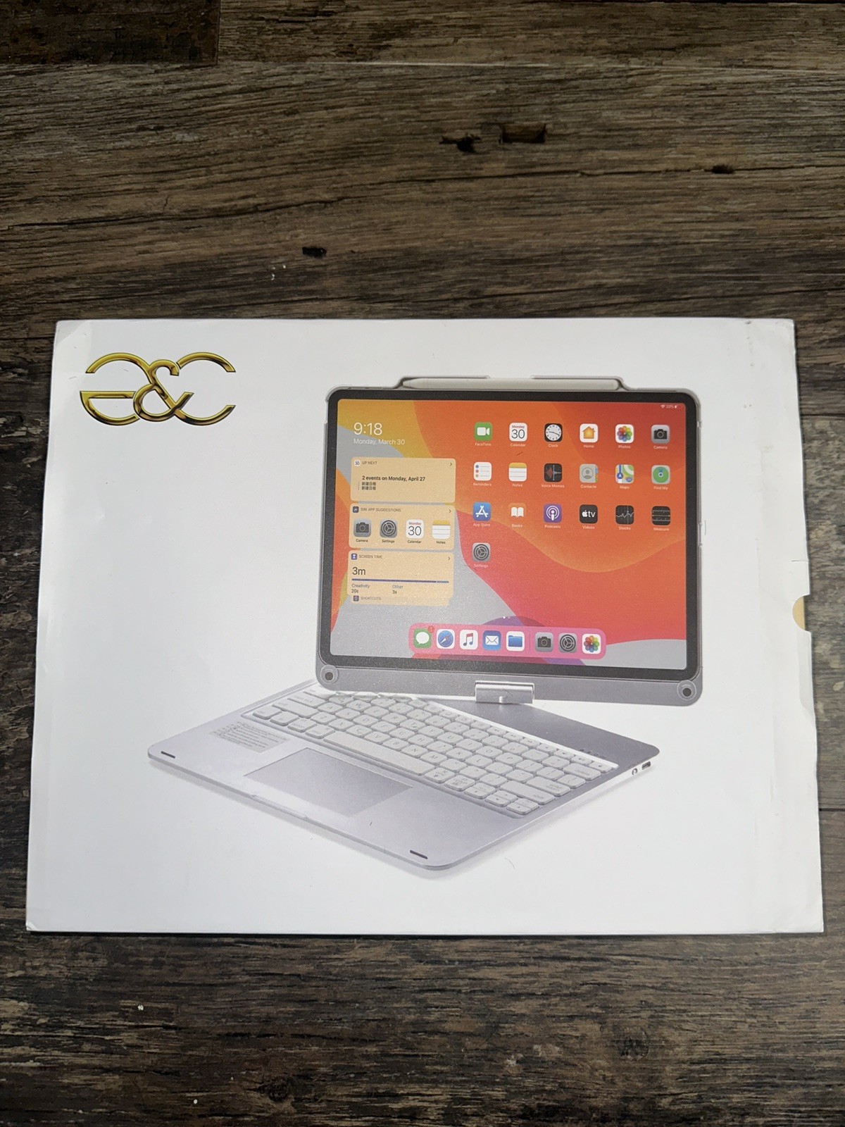 Gold & Cherry Wireless Keyboard Case Trackpad for iPad Pro 12.9″ 4th 5th 6th Gen