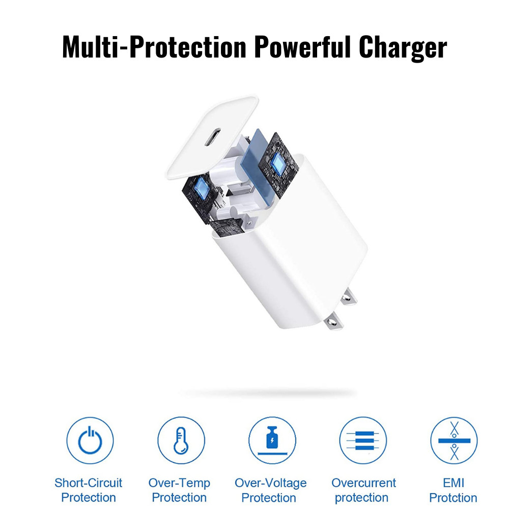Wholesale 20W Fast Charger Adapter USB-C PD Cable For iPad iPhone 14 13 12 11 XR