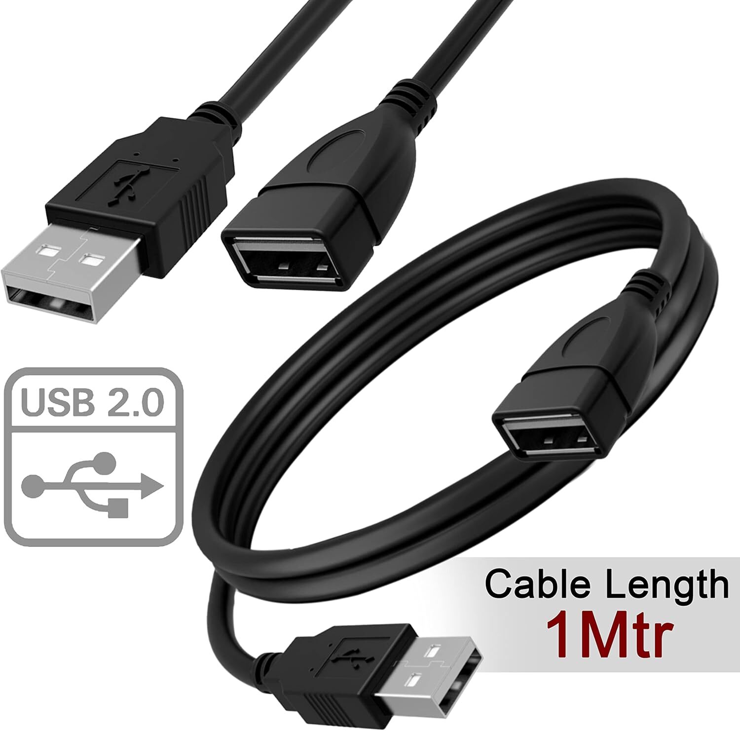 High-Speed USB-USB Extension Cable USB 2.0 Adapter Extender Cord Male/Female LOT
