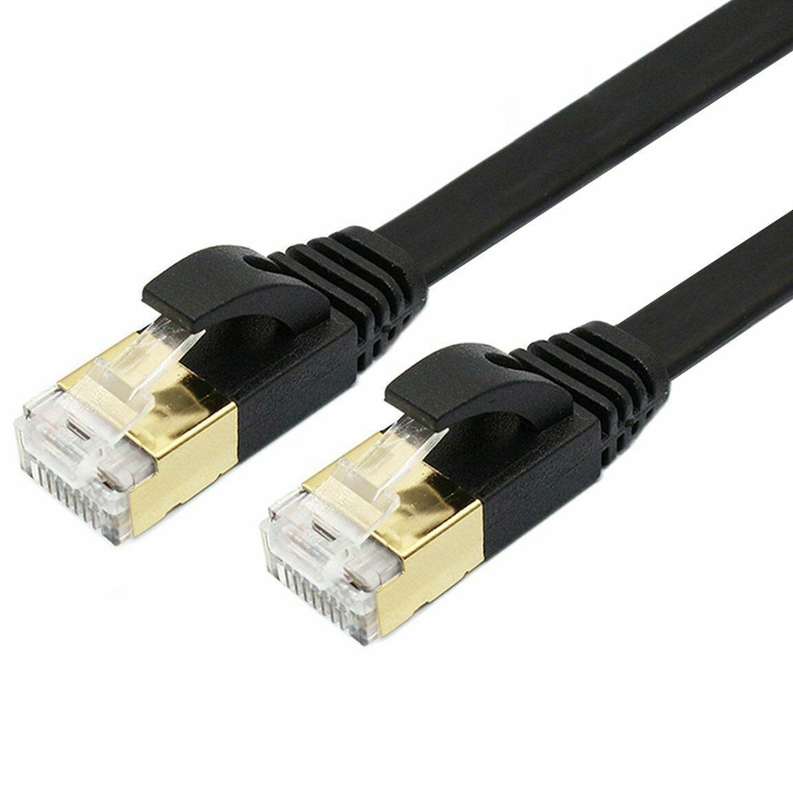 New 15FT CAT7 CAT 7 Flat Ethernet Cable LAN RJ45 Internet Router Patch Cord