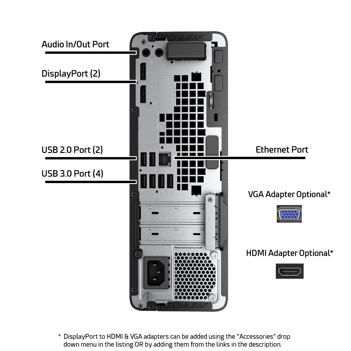 HP Desktop Computer PC i5, up to 16GB RAM, 4TB SSD, 24″ LCDs, Windows 10, WiFi