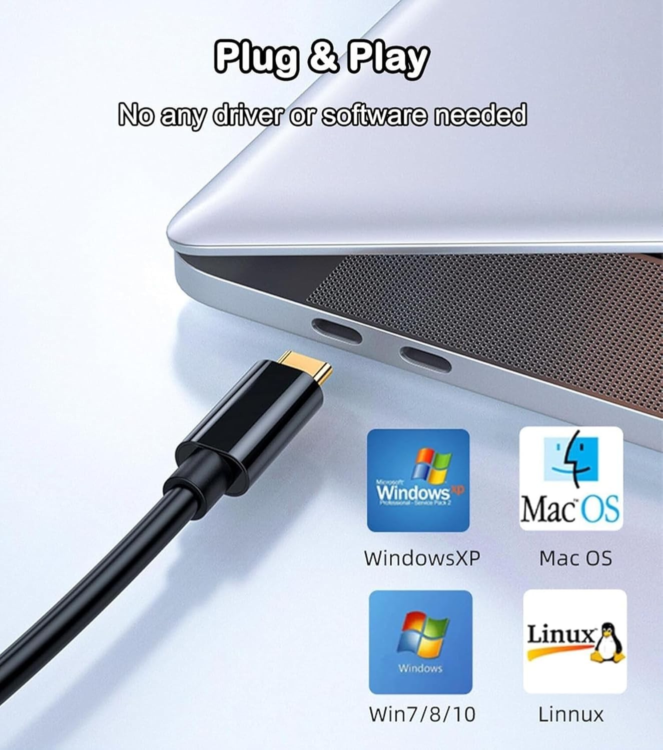 Type-C to HDMI Cable Adapter Converter Cord HDTV 6Ft for Samsung MacBook Android