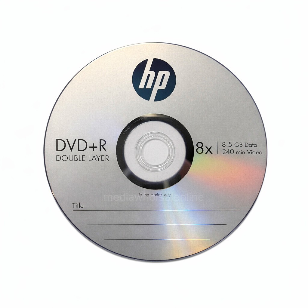 HP DVD+R DL 8.5GB Dual Double Layer 8X Blank Disc 50 Pack Logo Recordable Media