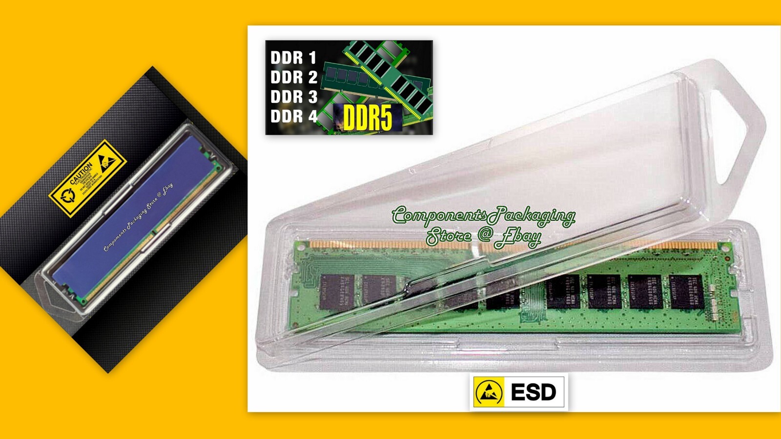 RAM Memory Single Case for PC4 PC3 PC2 DIMM or SODIMM – Lot of 6 18 35 100 & 200