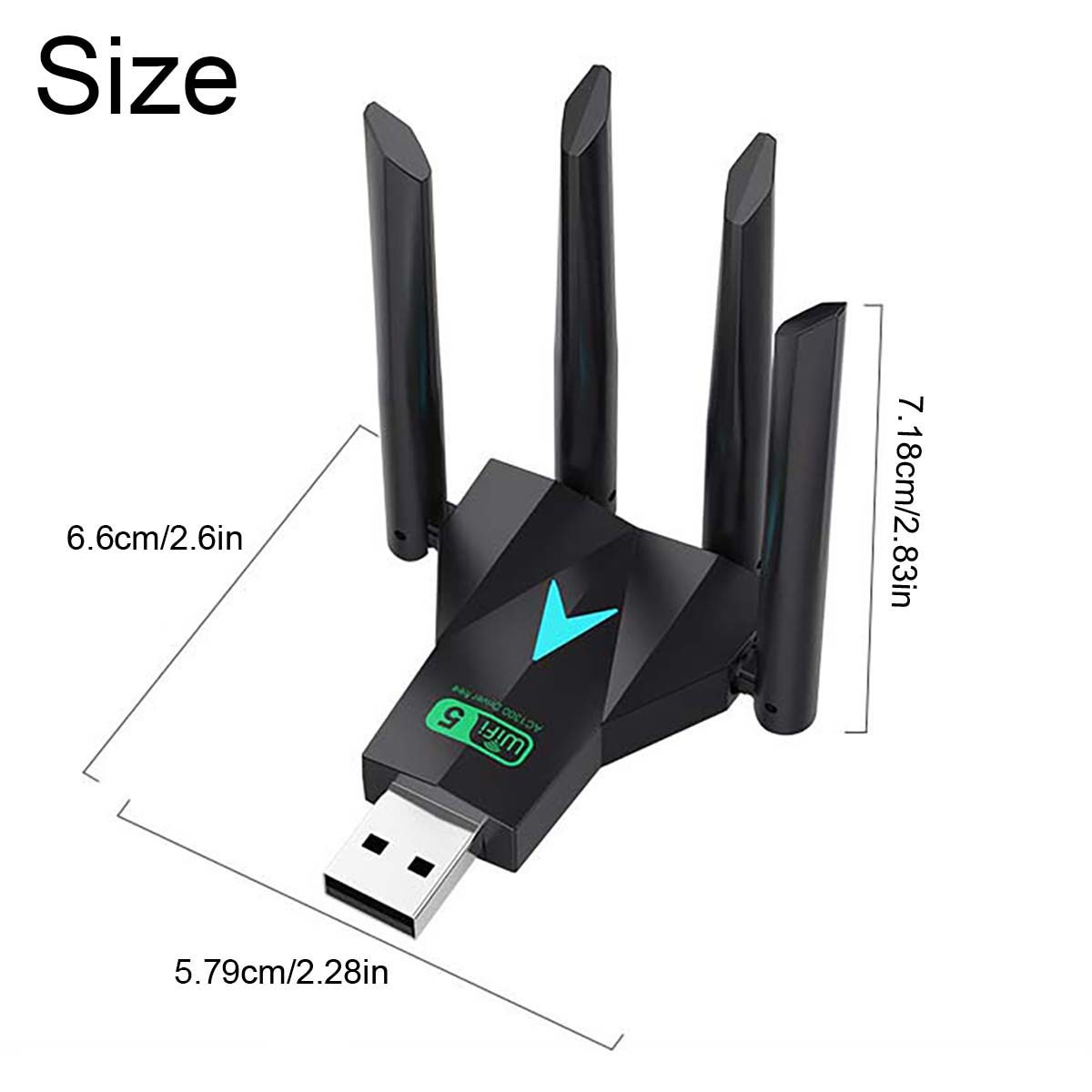 1300Mbps Long Range Dongle USB 3.0 Wireless WIFI Adapter Dual Band 5Ghz Network