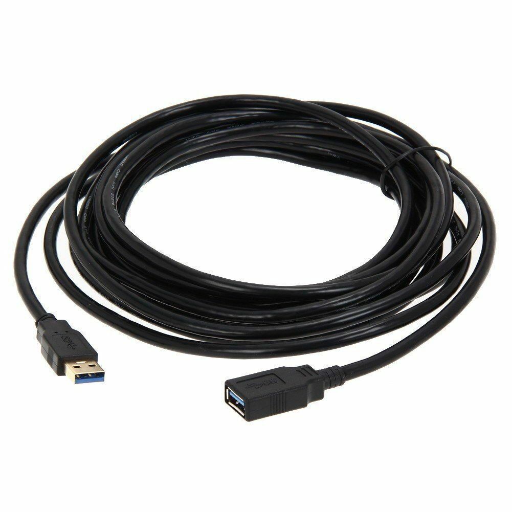 USB 3.0 Extension Extender Cable Cord M/F Standard Type A Male to Female Black