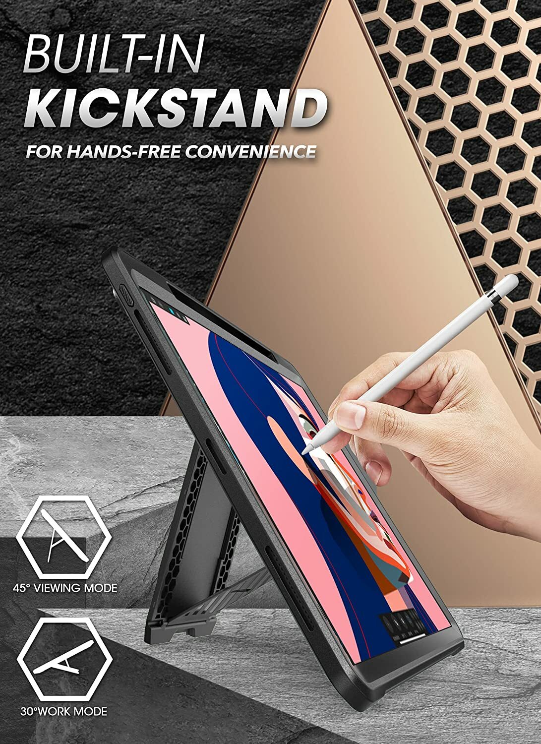 SUPCASE for iPad Pro 11″ 2021 2020 Case with Screen Cover with Rugged Kickstand