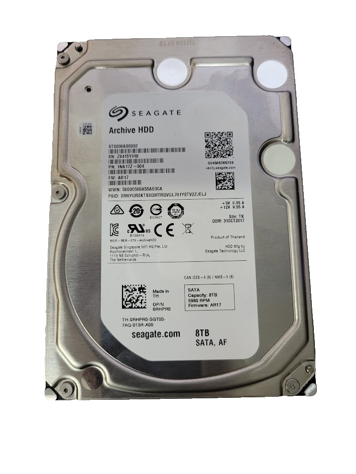 Seagate ST8000AS0002-1NA17Z 8TB Desktop Hard Drive/ Hrs 70