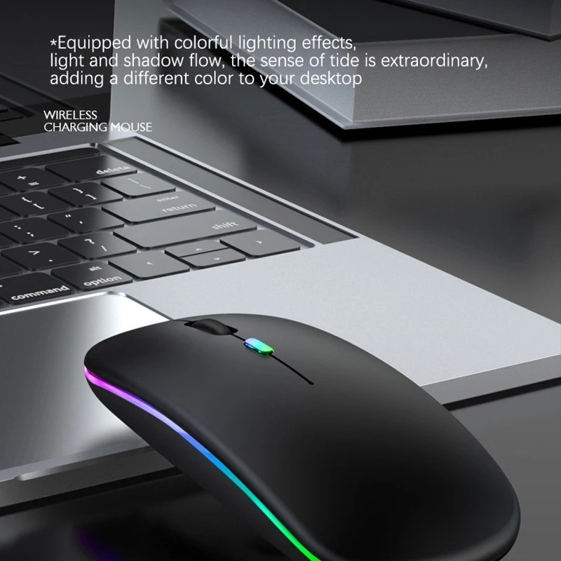 2.4GHz Wireless Optical Mouse USB Rechargeable RGB Cordless Mice For PC Laptop